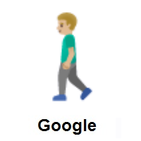 Man Walking: Medium-Light Skin Tone on Google Android