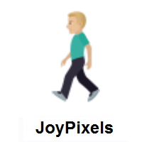 Man Walking: Medium-Light Skin Tone on JoyPixels