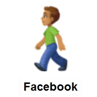 Man Walking: Medium Skin Tone on Facebook