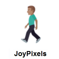 Man Walking: Medium Skin Tone on JoyPixels