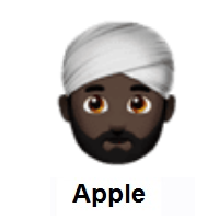 Man Wearing Turban: Dark Skin Tone on Apple iOS