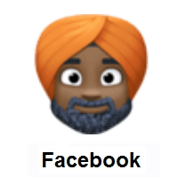 Man Wearing Turban: Dark Skin Tone on Facebook