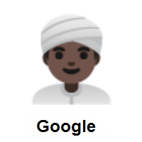 Man Wearing Turban: Dark Skin Tone on Google Android