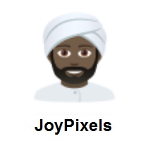Man Wearing Turban: Dark Skin Tone on JoyPixels