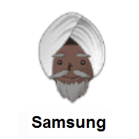 Man Wearing Turban: Dark Skin Tone on Samsung