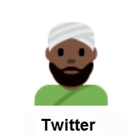 Man Wearing Turban: Dark Skin Tone on Twitter Twemoji