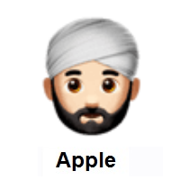Man Wearing Turban: Light Skin Tone on Apple iOS