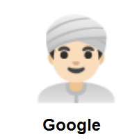 Man Wearing Turban: Light Skin Tone on Google Android