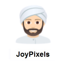 Man Wearing Turban: Light Skin Tone on JoyPixels
