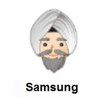 Man Wearing Turban: Light Skin Tone on Samsung
