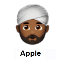 Man Wearing Turban: Medium-Dark Skin Tone on Apple iOS
