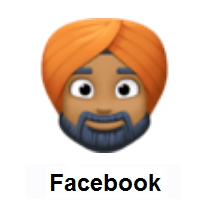 Man Wearing Turban: Medium-Dark Skin Tone on Facebook