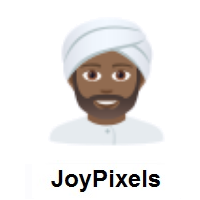 Man Wearing Turban: Medium-Dark Skin Tone on JoyPixels