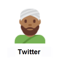 Man Wearing Turban: Medium-Dark Skin Tone on Twitter Twemoji