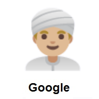 Man Wearing Turban: Medium-Light Skin Tone on Google Android
