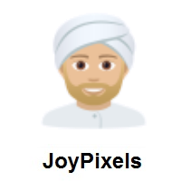 Man Wearing Turban: Medium-Light Skin Tone on JoyPixels
