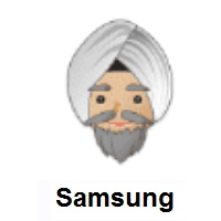 Man Wearing Turban: Medium-Light Skin Tone on Samsung