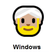 Man Wearing Turban: Medium-Light Skin Tone on Microsoft Windows