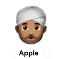 Man Wearing Turban: Medium Skin Tone on Apple iOS