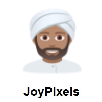 Man Wearing Turban: Medium Skin Tone on JoyPixels
