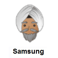 Man Wearing Turban: Medium Skin Tone on Samsung