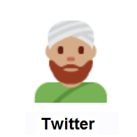 Man Wearing Turban: Medium Skin Tone on Twitter Twemoji