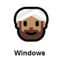 Man Wearing Turban: Medium Skin Tone on Microsoft Windows