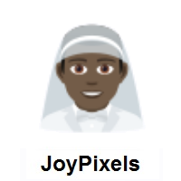 Man With Veil: Dark Skin Tone on JoyPixels