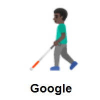 Man With White Cane: Dark Skin Tone on Google Android