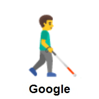 Man With White Cane Facing Right on Google Android