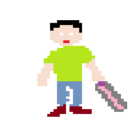 Man With White Cane Facing Right: Light Skin Tone