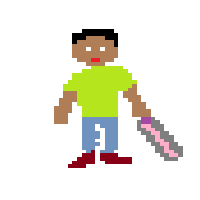 Man With White Cane Facing Right: Medium-Dark Skin Tone