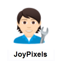 Mechanic: Light Skin Tone on JoyPixels