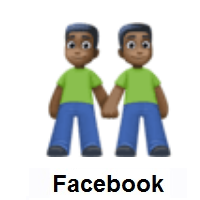 Men Holding Hands: Dark Skin Tone on Facebook