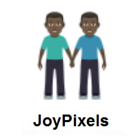 Men Holding Hands: Dark Skin Tone on JoyPixels