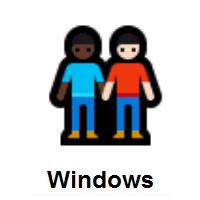 Men Holding Hands: Dark Skin Tone, Light Skin Tone on Microsoft Windows
