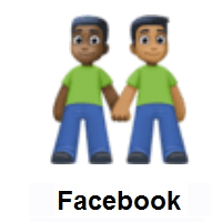 Men Holding Hands: Dark Skin Tone, Medium-Dark Skin Tone on Facebook