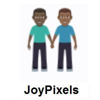 Men Holding Hands: Dark Skin Tone, Medium-Dark Skin Tone on JoyPixels
