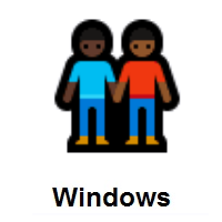 Men Holding Hands: Dark Skin Tone, Medium-Dark Skin Tone on Microsoft Windows