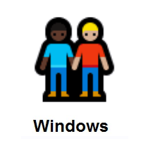 Men Holding Hands: Dark Skin Tone, Medium-Light Skin Tone on Microsoft Windows