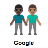 Men Holding Hands: Dark Skin Tone, Medium Skin Tone on Google Android