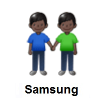 Men Holding Hands: Dark Skin Tone on Samsung