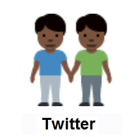 Men Holding Hands: Dark Skin Tone on Twitter Twemoji