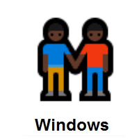 Men Holding Hands: Dark Skin Tone on Microsoft Windows