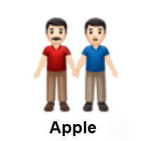 Men Holding Hands: Light Skin Tone on Apple iOS