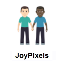 Men Holding Hands: Light Skin Tone, Dark Skin Tone on JoyPixels
