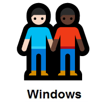 Men Holding Hands: Light Skin Tone, Dark Skin Tone on Microsoft Windows