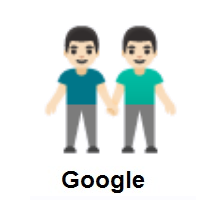 Men Holding Hands: Light Skin Tone on Google Android