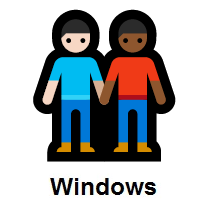 Men Holding Hands: Light Skin Tone, Medium-Dark Skin Tone on Microsoft Windows