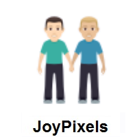 Men Holding Hands: Light Skin Tone, Medium-Light Skin Tone on JoyPixels